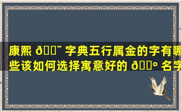 康熙 🐯 字典五行属金的字有哪些该如何选择寓意好的 🌺 名字